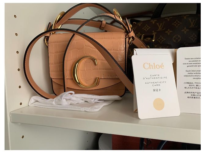 Borsa a mano Chloé in pelle pesca - vista 5