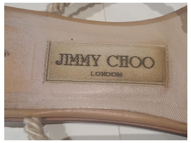 Jimmy Choo flache Sandalen beige Leder Größe 37 - Ansicht 12