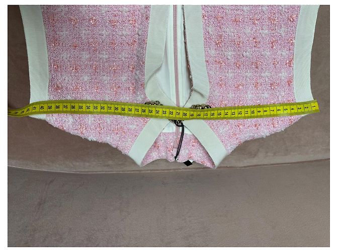 Gucci Tweed Kleid Rosa Weiß Mehrfarben - Ansicht 10