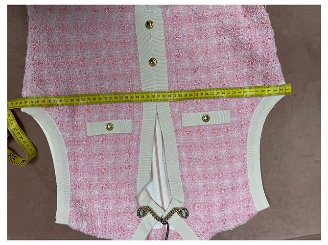 Gucci Tweed Kleid Rosa Weiß Mehrfarben - Ansicht 11