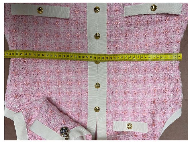 Gucci Tweed Kleid Rosa Weiß Mehrfarben - Ansicht 12
