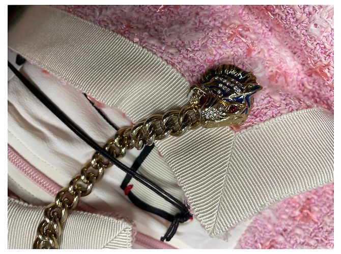 Gucci Tweed Kleid Rosa Weiß Mehrfarben - Ansicht 16