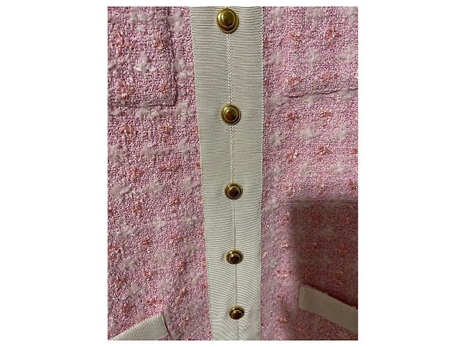 Gucci Tweed Kleid Rosa Weiß Mehrfarben - Ansicht 7