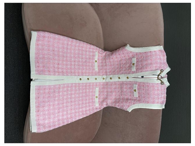 Gucci Tweed Kleid Rosa Weiß Mehrfarben - Ansicht 5