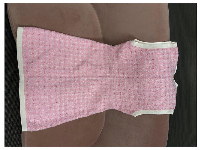 Gucci Tweed Kleid Rosa Weiß Mehrfarben - Ansicht 6