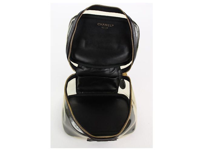Chanel Clear CC Vanity Case Translucent Box Black Leather 5ccs1216 - view 10