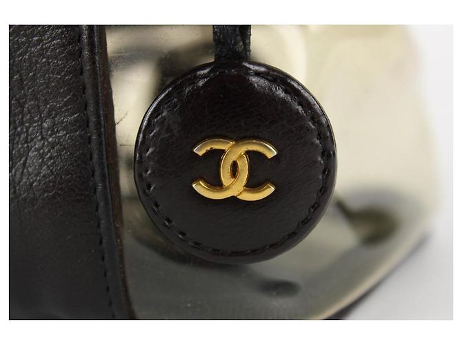 Chanel Clear CC Vanity Case Translucent Box Black Leather 5ccs1216 - view 8