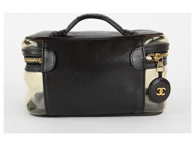 Chanel Clear CC Vanity Case Translucent Box Black Leather 5ccs1216 - view 2