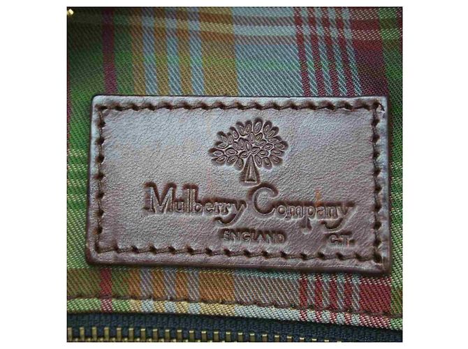 Mulberry Duffle grande preto x marrom com alça Travel Boston - vista 2
