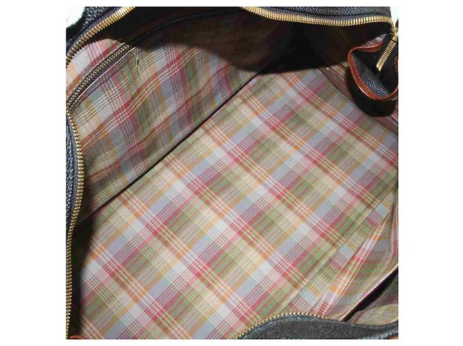 Mulberry Duffle grande preto x marrom com alça Travel Boston - vista 3