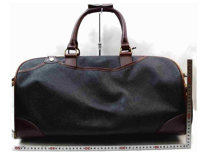 Mulberry Duffle grande preto x marrom com alça Travel Boston - vista 5