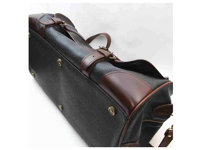 Mulberry Duffle grande preto x marrom com alça Travel Boston - vista 8