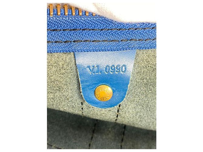 Keepall Louis Vuitton Borsone Toledo in pelle Epi blu 50 Borsone - vista 11