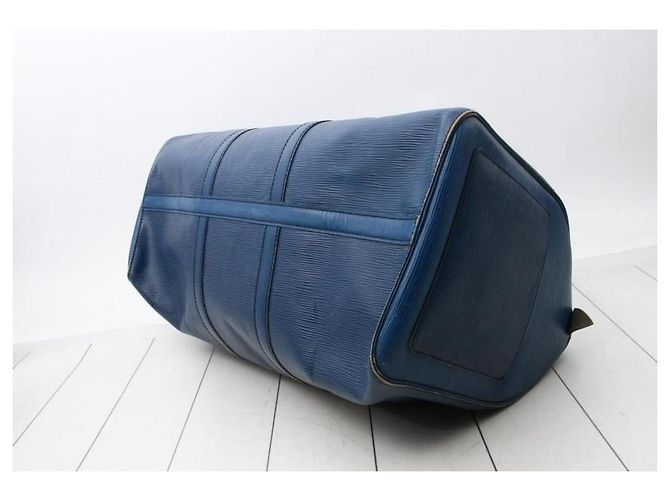 Keepall Louis Vuitton Borsone Toledo in pelle Epi blu 50 Borsone - vista 8