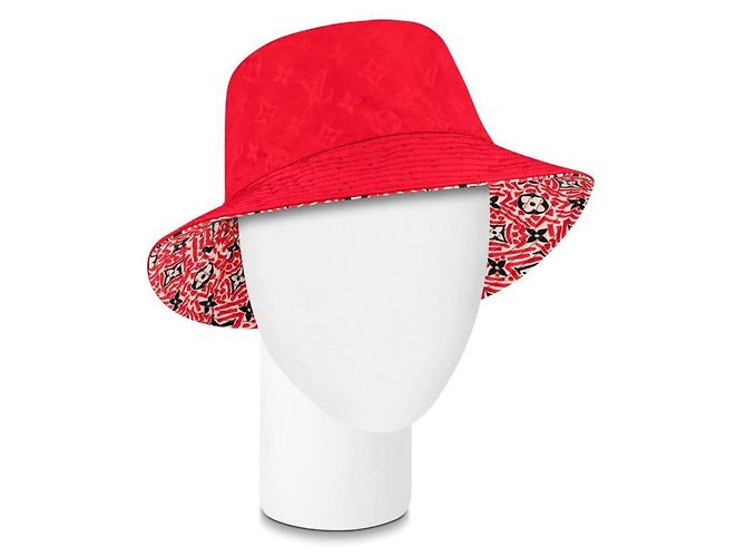 Louis Vuitton 20AW LV Crafty Reversible Bucket Hat Fisherman Cap Red Medium Rosso - vista 4
