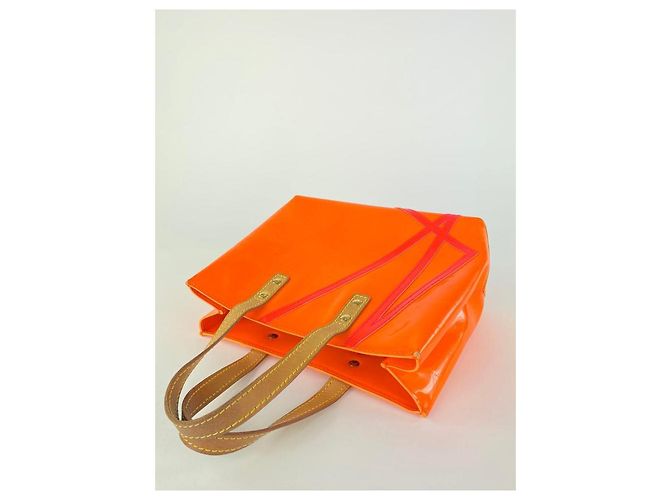 Louis Vuitton Selten Limited Robert Wilson Fluo Orange Monogramm Vernis Reade PM 10l19 - Ansicht 3
