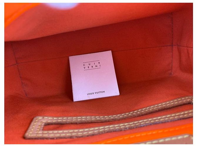 Louis Vuitton Selten Limited Robert Wilson Fluo Orange Monogramm Vernis Reade PM 10l19 - Ansicht 8