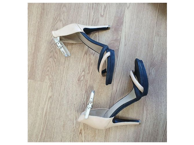 Armani Exchange Sandali neri e nude con cinturino alla caviglia Marrone Nero Metallico - vista 7
