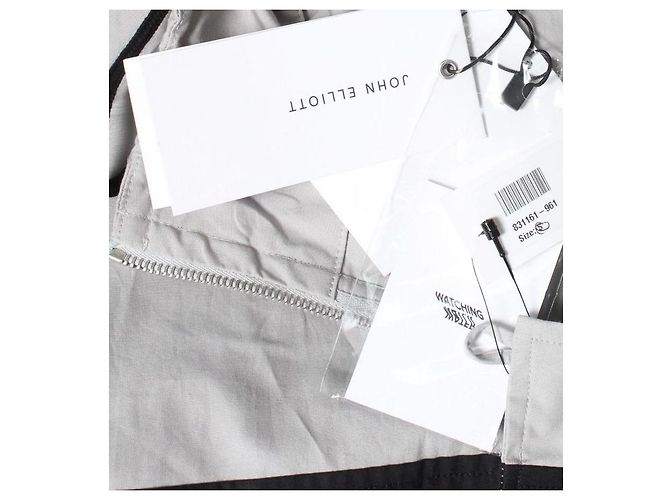 Parka John Elliott Season Nine Block in Cotone Grigio Nero - vista 3