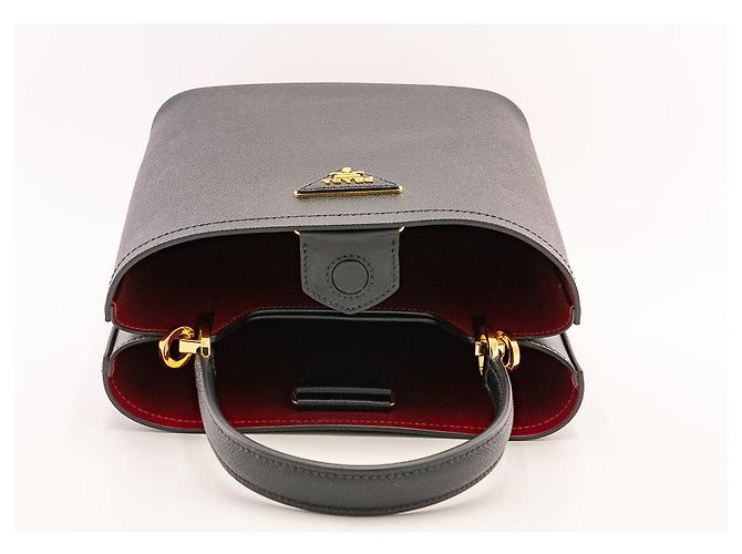 Double Prada gefütterte Kompakttasche aus Saffiano-Leder - Prada Panier Medium - Ansicht 10