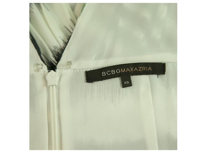 BCBG Max Azria Blu Verde Grigio Strisce Abito Mini Lunghezza Senza Maniche taglia XS Multicolore - vista 3