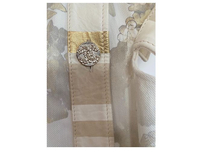 Vestido Chanel de algodón y piel blanco - vista 5