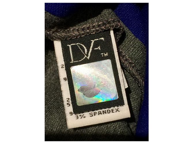 Diane Von Furstenberg DvF Hallie Kleid Colourblock, US 12 Blau Grau - Ansicht 5