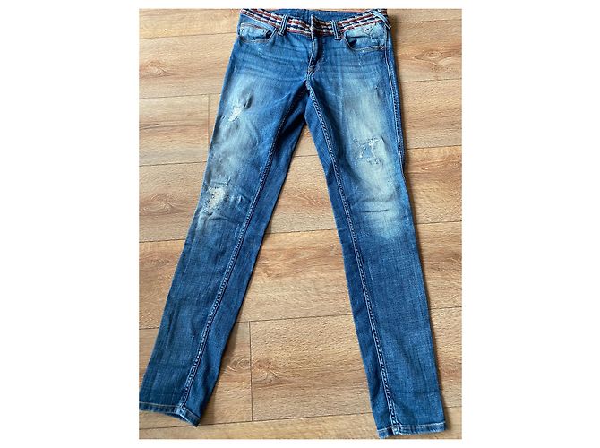 Vaqueros de mujer Tommy Hilfiger con cinturón trenzado Azul - vista 2