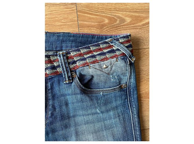 Vaqueros de mujer Tommy Hilfiger con cinturón trenzado Azul - vista 3