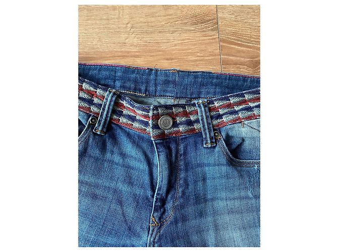 Vaqueros de mujer Tommy Hilfiger con cinturón trenzado Azul - vista 5