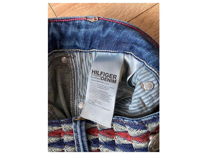 Vaqueros de mujer Tommy Hilfiger con cinturón trenzado Azul - vista 8