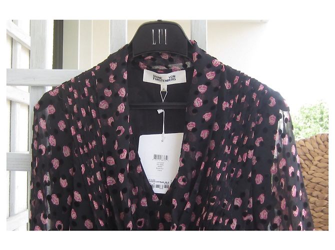 Abito Diane Von Furstenberg DVF Aleka in seta nera Nero - vista 2