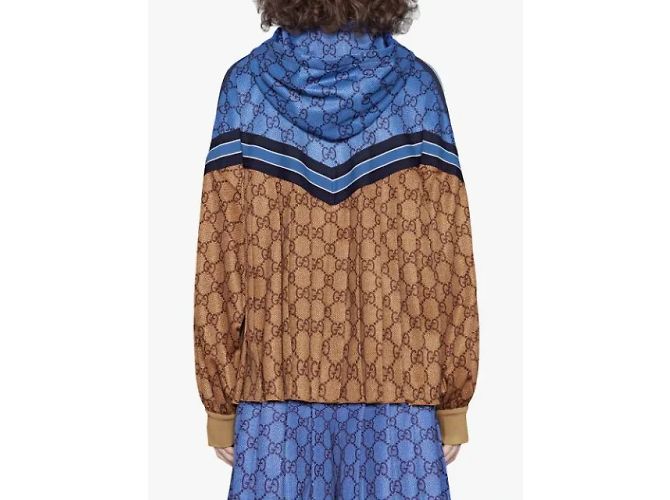 Gucci Technische Trikotjacke Braun Blau Beige Karamell - Ansicht 3