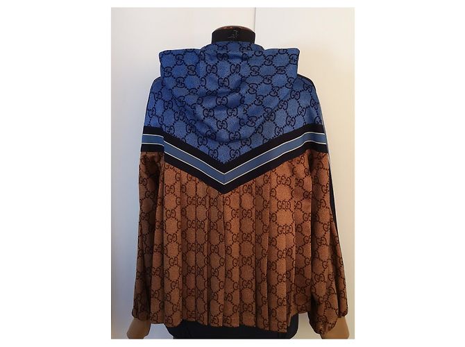 Gucci Technische Trikotjacke Braun Blau Beige Karamell - Ansicht 7