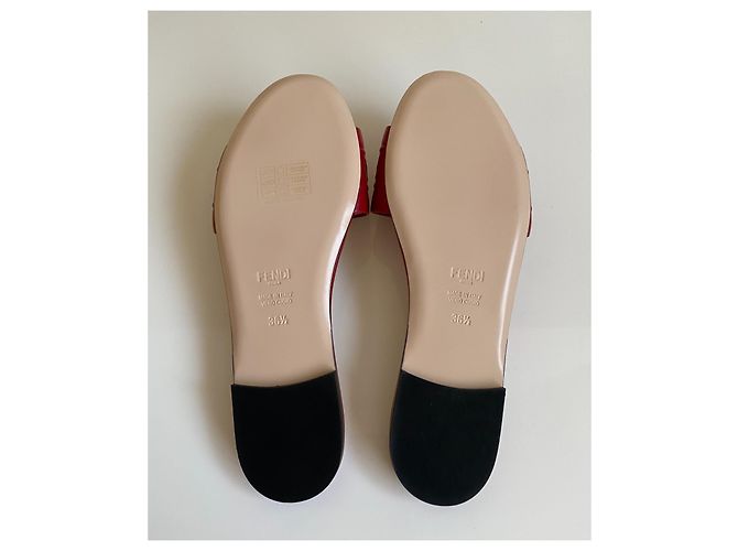 Fendi Red Leather Mules - view 9