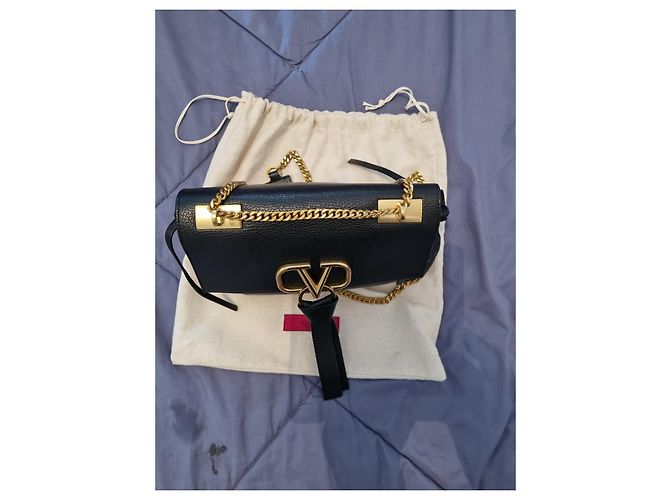 Borsa Valentino Garavani in pelle nera Nero - vista 7
