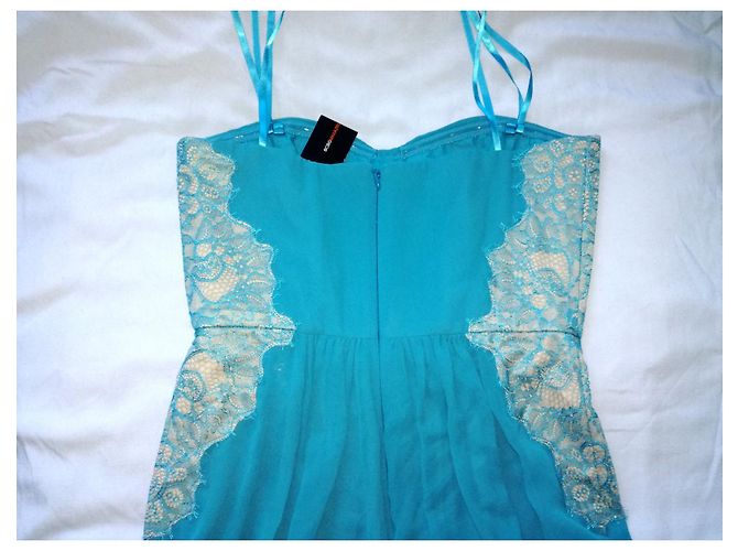 Bcbg Max Azria Maxi abito da sera in tessuto Ashby NWT Blu - vista 8