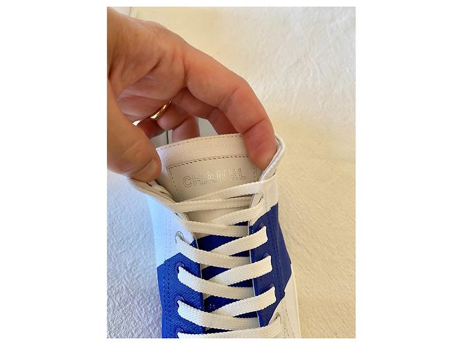 Chanel Scarpe da ginnastica Bianco Blu - vista 6