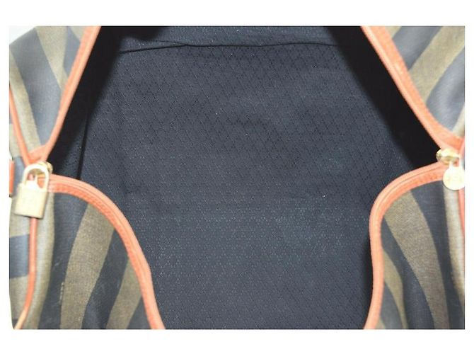 Fendi Borsone Boston borsone a righe Pequin - vista 10