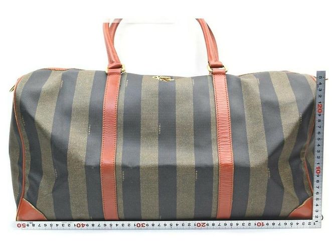 Fendi Borsone Boston borsone a righe Pequin - vista 6
