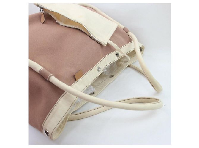 Hermès Brown x Creme Lindy de Plage Einkaufstasche mit Beutel - Ansicht 10