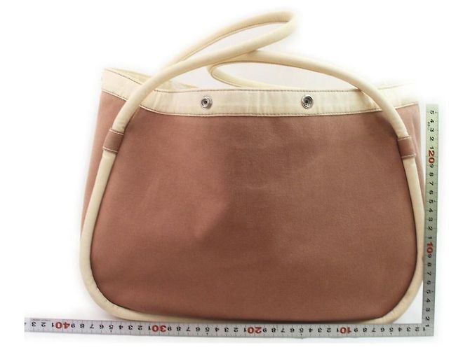 Hermès Brown x Creme Lindy de Plage Einkaufstasche mit Beutel - Ansicht 8