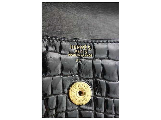 Hermès Borsa a busta Pochette Pochette in coccodrillo Rio nero Porosus - vista 11