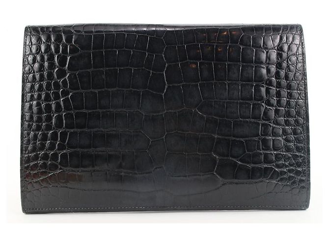 Hermès Borsa a busta Pochette Pochette in coccodrillo Rio nero Porosus - vista 7