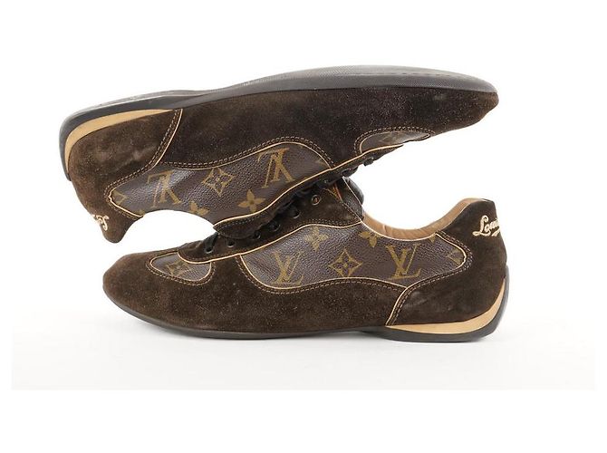 Louis Vuitton Männer LV10 oder US11 Brauner Wildleder Monogram Energie Sneaker - Ansicht 5