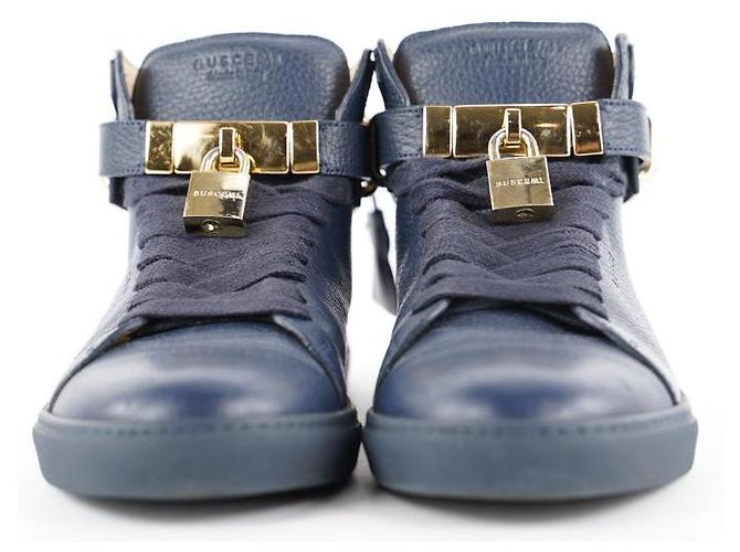 Buscemi Uomini 41 pelle blu 100mm Sneaker Sneaker alta con lucchetto - vista 5