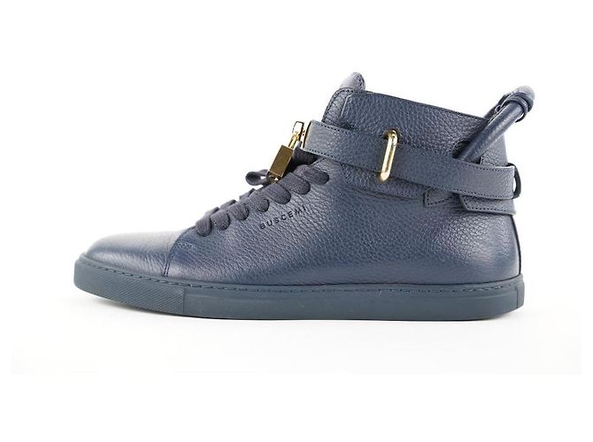 Buscemi Uomini 41 pelle blu 100mm Sneaker Sneaker alta con lucchetto - vista 6