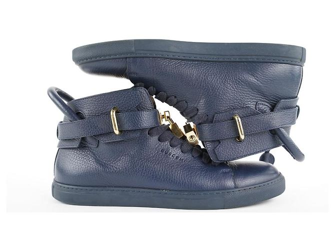 Buscemi Uomini 41 pelle blu 100mm Sneaker Sneaker alta con lucchetto - vista 8