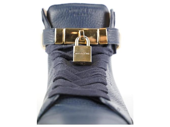 Buscemi Uomini 41 pelle blu 100mm Sneaker Sneaker alta con lucchetto - vista 9