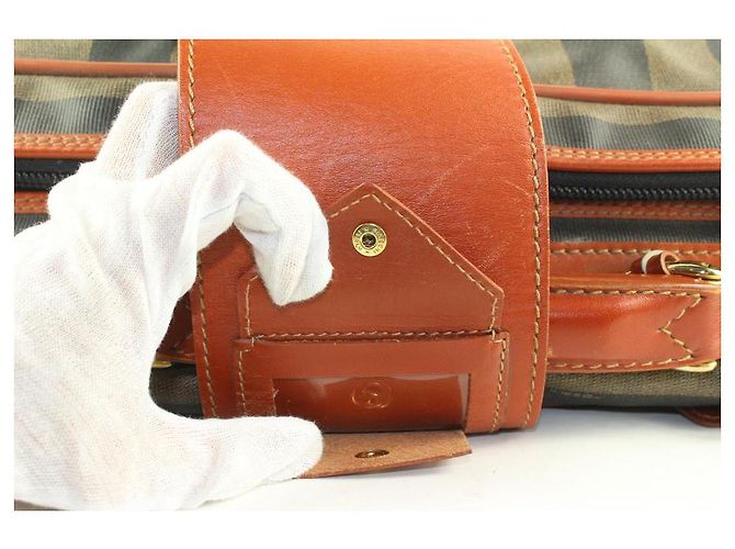 Fendi Borsa da viaggio grande per valigia a righe Pequin - vista 2